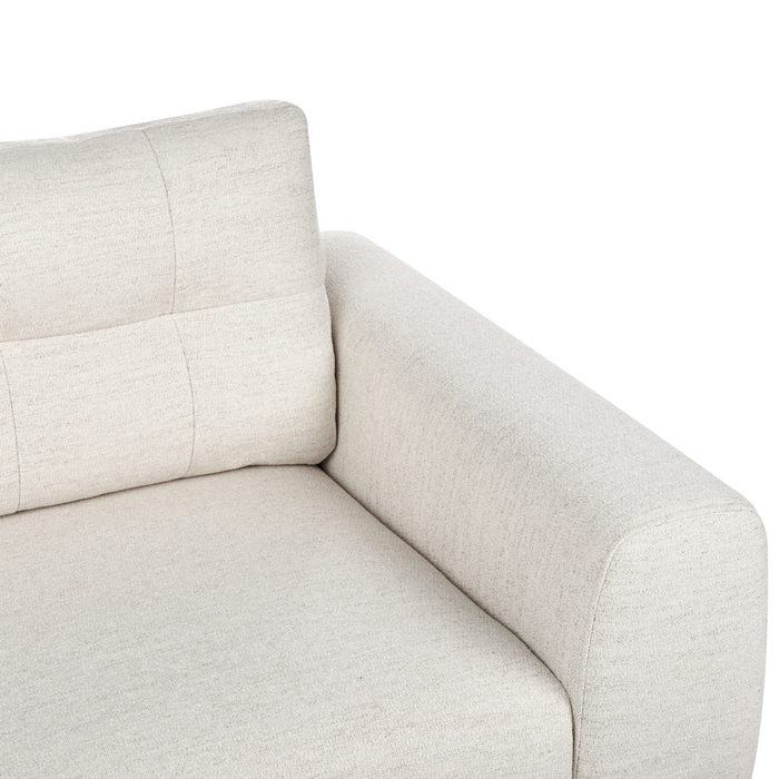 Divano a 2 posti in tessuto Beige chiaro Soggiorno in stile moderno Gambe in legno scuro