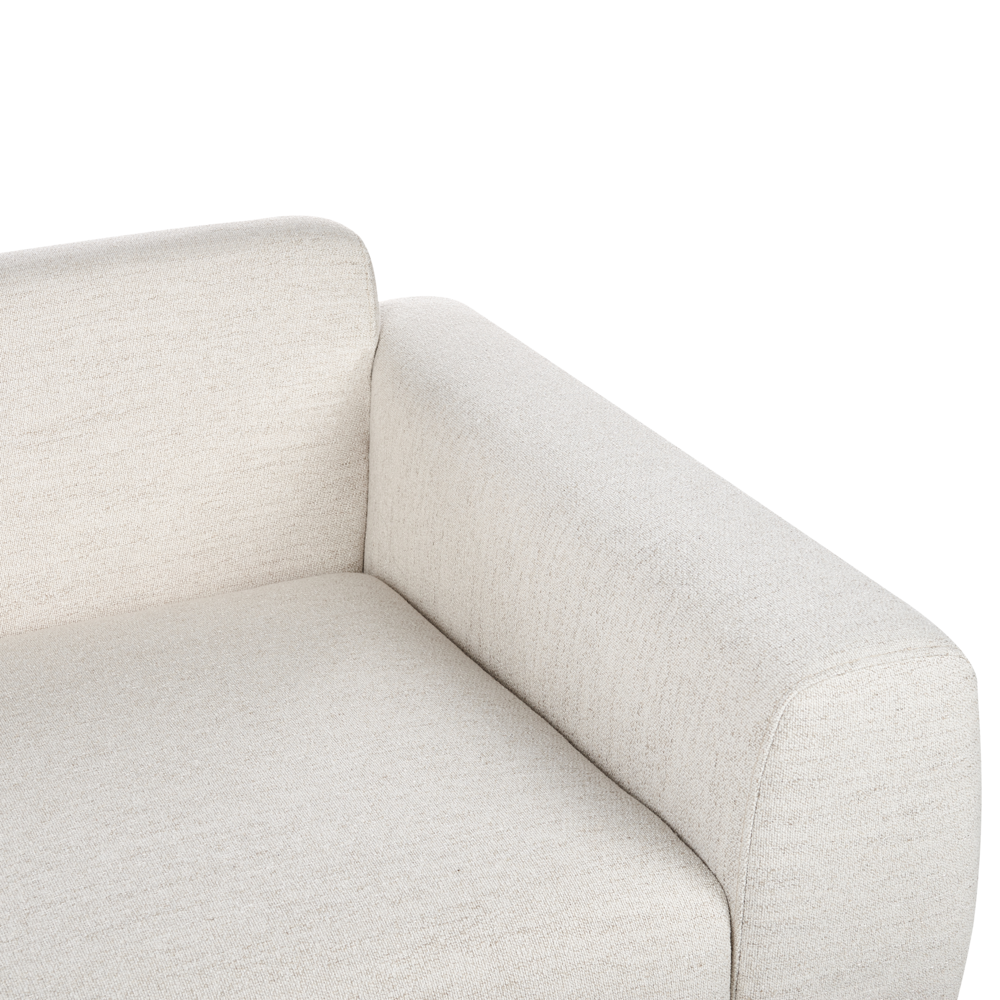 Divano a 2 posti in tessuto Beige chiaro Soggiorno in stile moderno Gambe in legno scuro