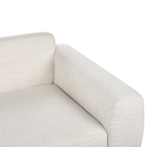 Divano a 2 posti in tessuto Beige chiaro Soggiorno in stile moderno Gambe in legno scuro