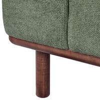 Divano a 2 posti in tessuto Verde Soggiorno in stile moderno Gambe in legno scuro