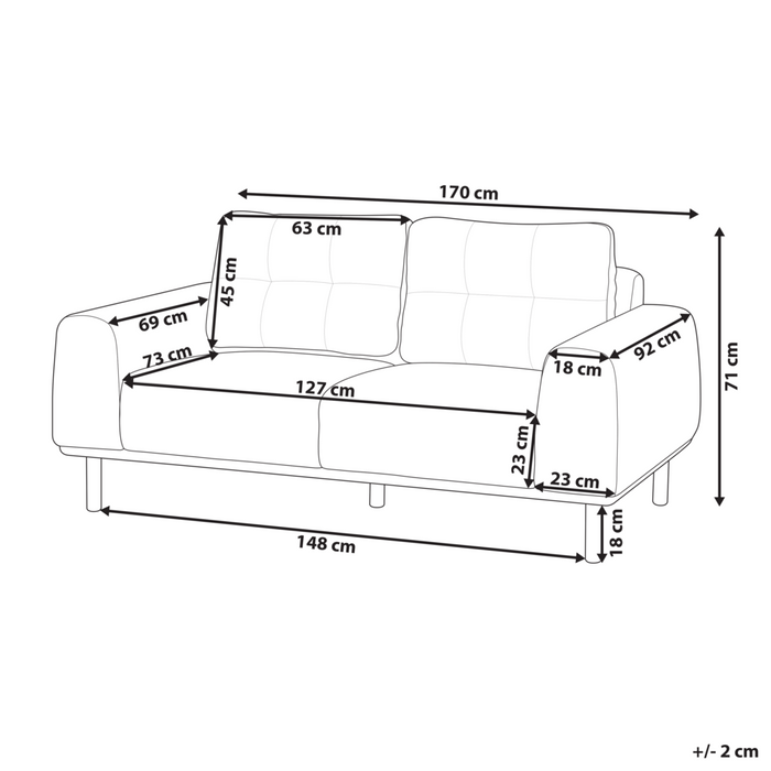 Divano a 2 posti in tessuto Verde Soggiorno in stile moderno Gambe in legno scuro