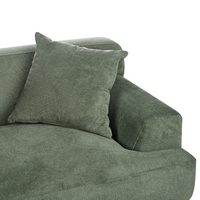 Divano a 3 posti in tessuto Verde Soggiorno Stile moderno Gambe in metallo