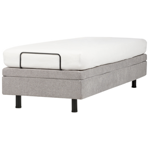 Letto elettrico matrimoniale tessuto grigio chiaro regolabile con telecomando senza testiera 80x200 cm stile moderno