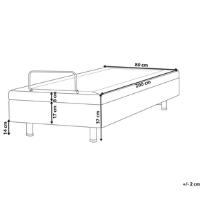 Letto elettrico matrimoniale tessuto grigio chiaro regolabile con telecomando senza testiera 80x200 cm stile moderno