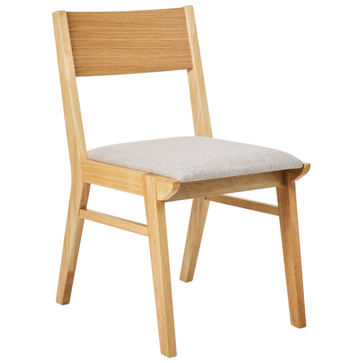 Set di 2 sedie da pranzo in tessuto grigio senza braccioli Struttura in legno massiccio chiaro tradizionali retrò Seduta