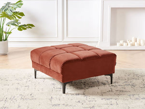 Ottomana in tessuto di velluto rosso 80 x 88 x 41 cm Poggiapiedi Divano