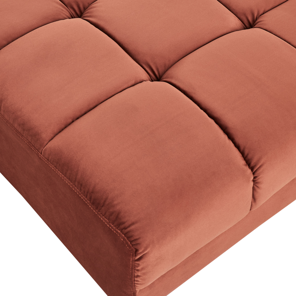 Ottomana in tessuto di velluto rosso 80 x 88 x 41 cm Poggiapiedi Divano