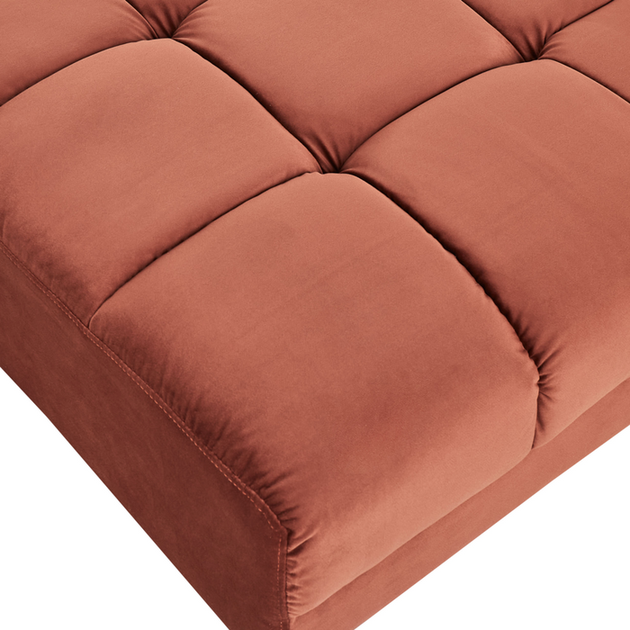 Ottomana in tessuto di velluto rosso 80 x 88 x 41 cm Poggiapiedi Divano