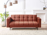 Divano in velluto rosso Rivestimento in tessuto Schienale reclinabile 3 posizioni