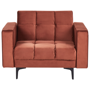 Poltrona in velluto rosso Rivestimento in tessuto Schienale reclinabile 3 posizioni