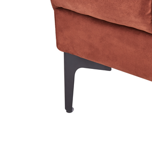 Divano 5 posti a U Rivestimento in tessuto velluto rosso Schienale reclinabile 3 posizioni Click-Clack