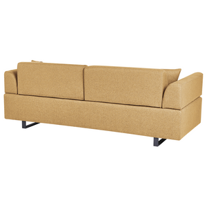 Divano con tavolini Giallo Poliestere 3 posti Braccioli e schienale rimovibili con 2 tavolini laterali