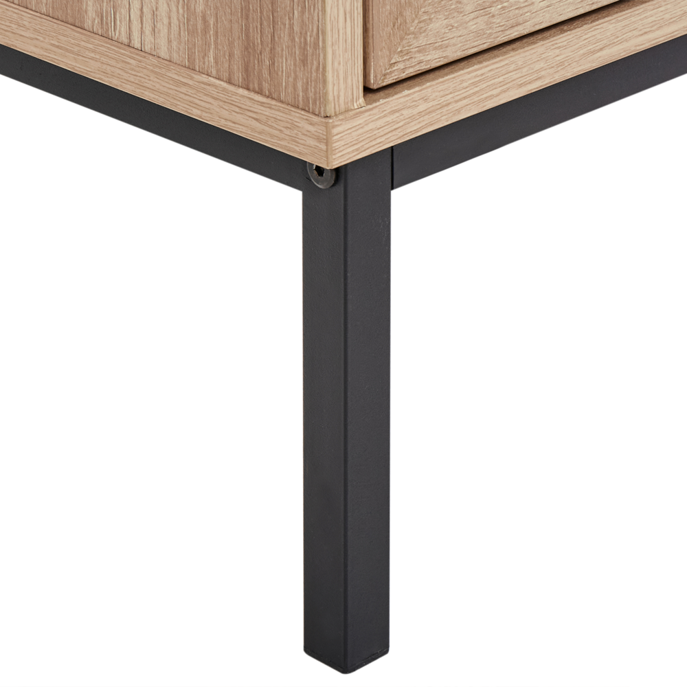 Mobile da bagno in particelle di legno chiaro Rattan intrecciato 40 x 165 cm Boho Design