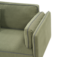 Divano 3 posti angolare regolabile lato destro in tessuto verde stile moderno design classico