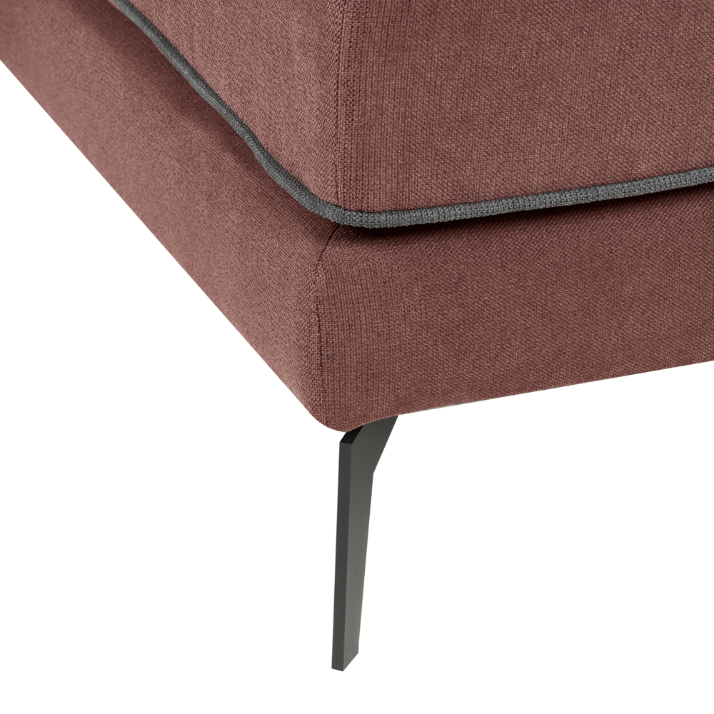 Divano 3 posti angolare regolabile lato destro in tessuto bordeaux stile moderno design classico