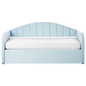 Letto estraibile in velluto blu 90 x 200 cm con struttura imbottita moderna glamour per una cameretta per bambini ospiti