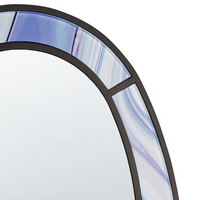 Specchio da parete di forma irregolare e rotonda in vetro viola stile moderno