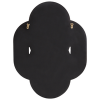 Specchio da parete di forma irregolare con ganci in vetro e MDF argento e blu stile moderno