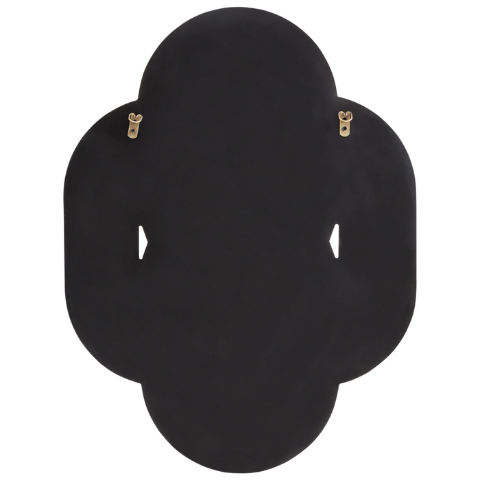 Specchio da parete di forma irregolare con ganci in vetro e MDF argento e blu stile moderno