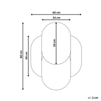 Specchio da parete di forma irregolare con ganci in vetro e MDF argento e blu stile moderno