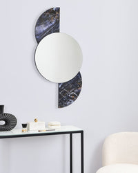 Specchio da parete di forma irregolare in vetro e MDF viola stile moderno