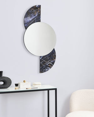 Specchio da parete di forma irregolare in vetro e MDF viola stile moderno