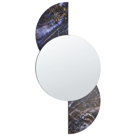 Specchio da parete di forma irregolare in vetro e MDF viola stile moderno