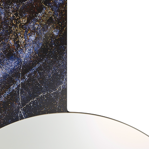 Specchio da parete di forma irregolare in vetro e MDF viola stile moderno