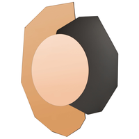 Specchio da parete di forma irregolare in vetro e MDF rosa dorato stile moderno