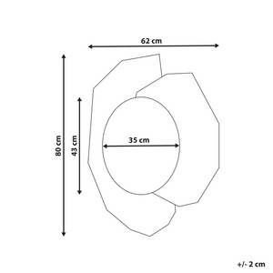 Specchio da parete di forma irregolare in vetro e MDF rosa dorato stile moderno