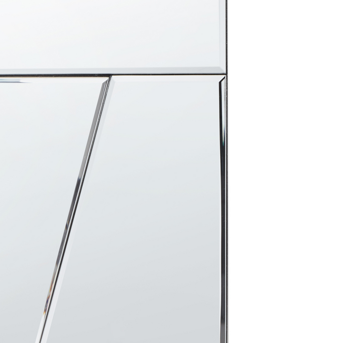 Specchio da parete di forma quadrata con ganci in vetro e MDF argento 80 x 80 cm stile moderno