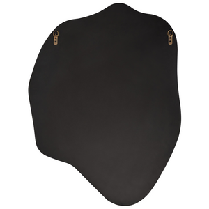 Specchio da parete di forma irregolare e rotonda in vetro e MDF azzurro stile moderno