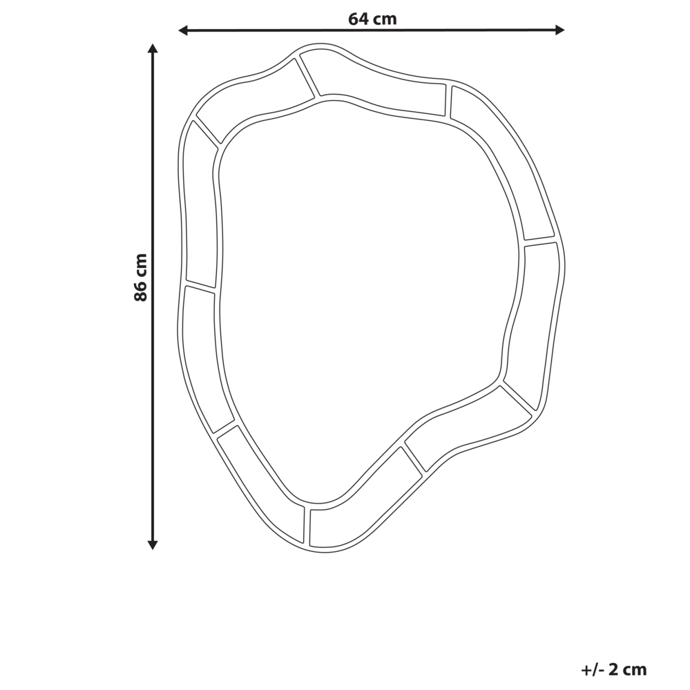 Specchio da parete di forma irregolare e rotonda in vetro e MDF azzurro stile moderno