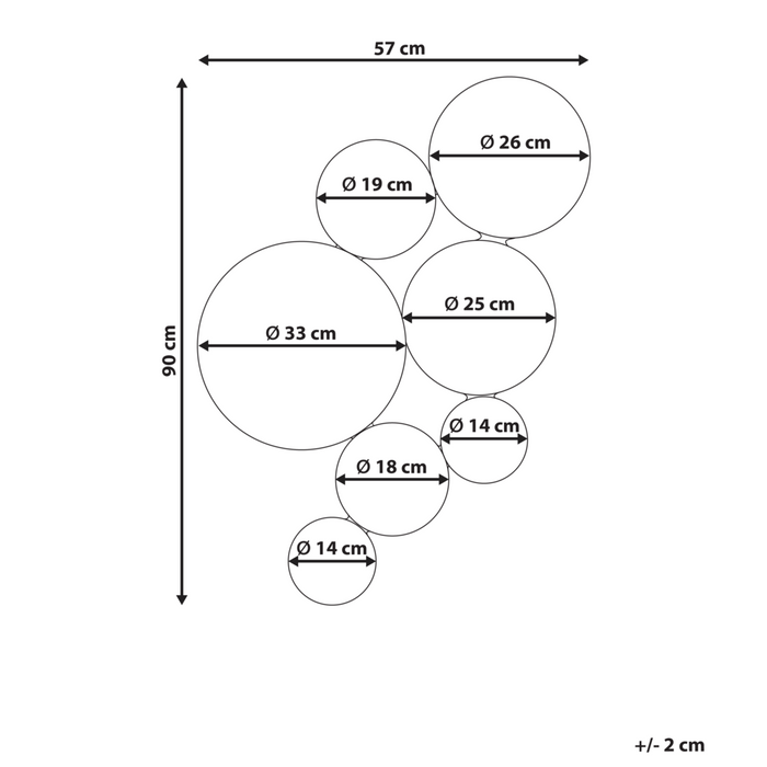 Specchio da parete di forma irregolare e rotonda in vetro e MDF argento e rame stile moderno