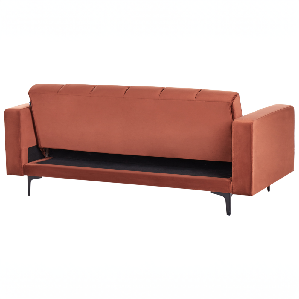 Divano in velluto rosso Rivestimento in tessuto Schienale reclinabile 3 posizioni