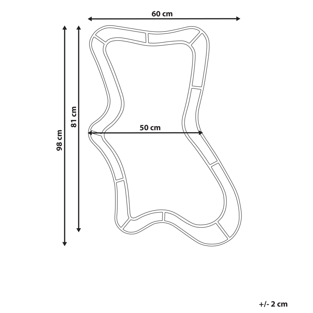 Specchio da parete di forma irregolare in vetro e MDF Verde stile moderno