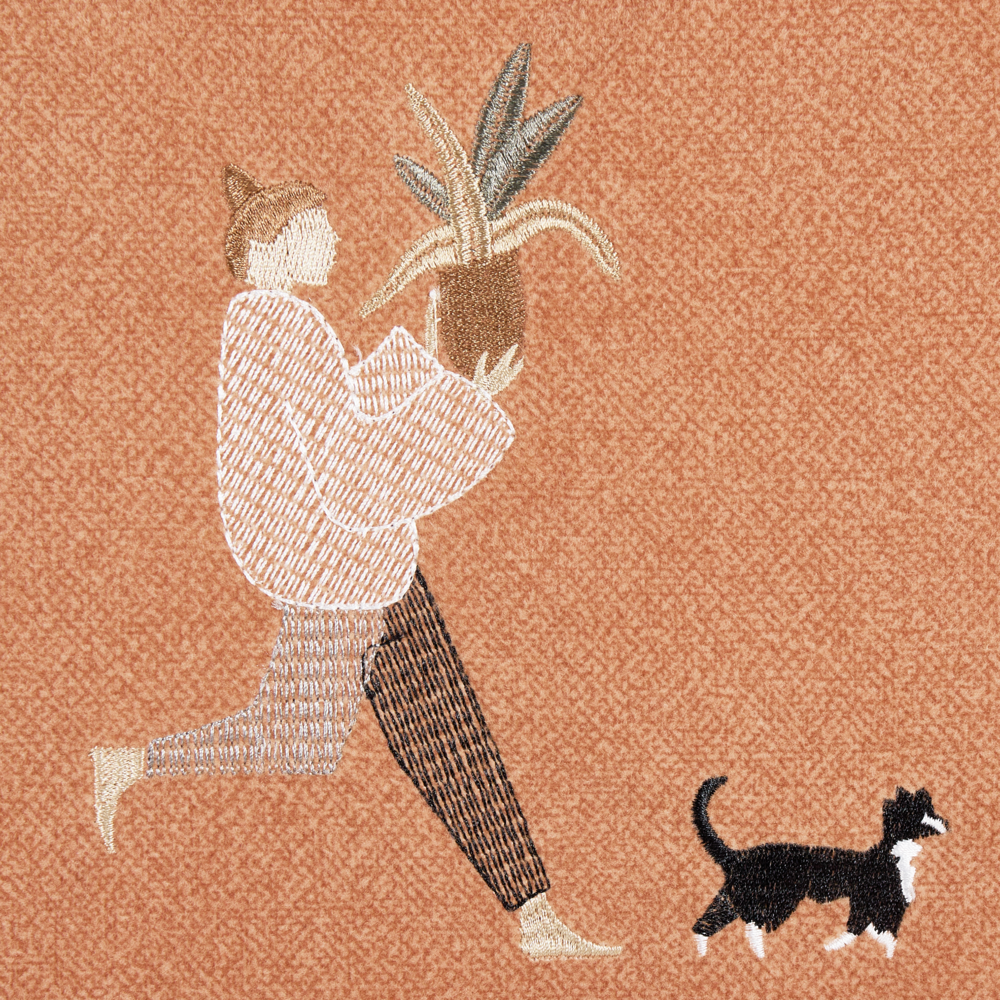 Set di 2 cuscini in poliestere arancione 45 x 45 cm con ricamo sfoderabile Accessorio per la casa Soggiorno