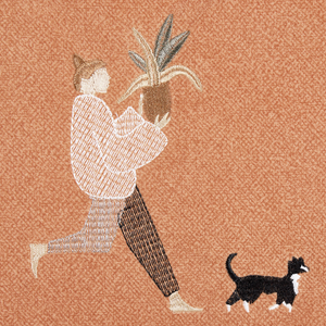 Set di 2 cuscini in poliestere arancione 45 x 45 cm con ricamo sfoderabile Accessorio per la casa Soggiorno