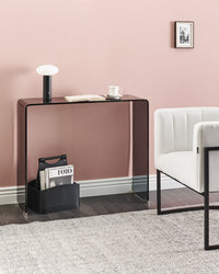 Tavolino  consolle in vetro temperato nero Rettangolare stile Minimalista