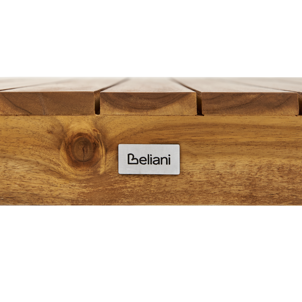 Tavolino da giardino in legno d'acacia certificato 110 x 60 cm Design moderno per esterni Patio Balcone