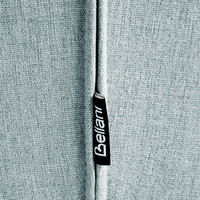 Set di 2 sedie da pranzo in poliestere azzurro Rivestimenti in metallo nero Gambe senza braccioli Schienale curvo Design moderno e contemporaneo