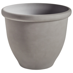Vaso per piante Solido Grigio Pietra Miscela Poliresina Opaco Resistente all'esterno Rotondo ⌀ 49 cm