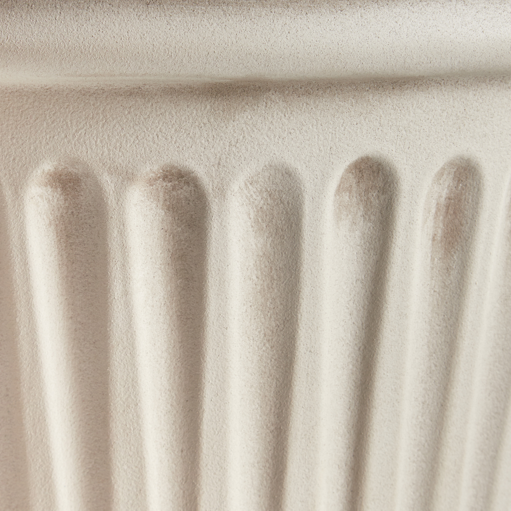 Vaso da fiori in poliresina beige chiaro ⌀ 43 cm Rotondo Finitura smaltata Uso interno ed esterno