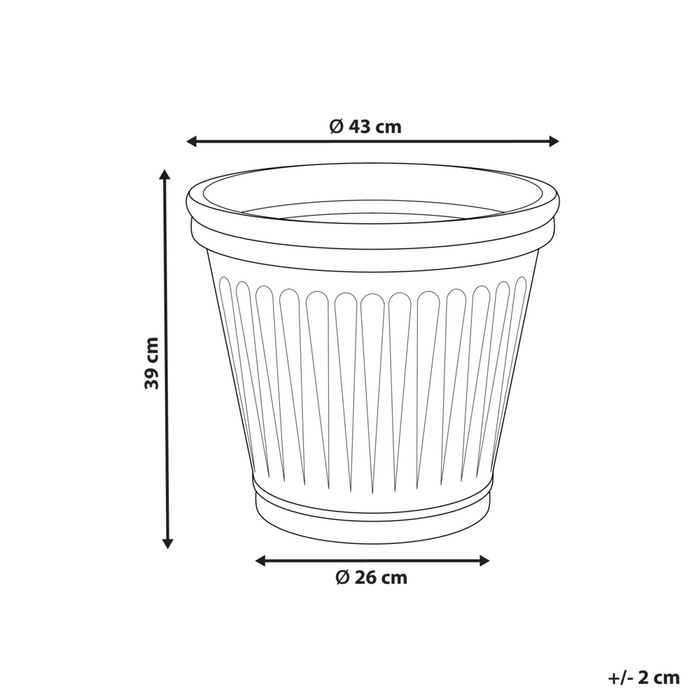 Vaso da fiori in poliresina beige chiaro ⌀ 43 cm Rotondo Finitura smaltata Uso interno ed esterno