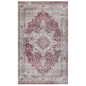 Tappeto orientale anticato soggiorno beige e rosso 150 x 230 cm