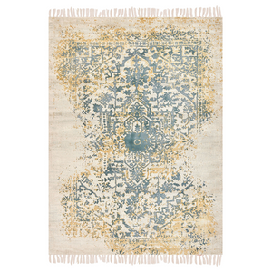 Tappeto viscosa giallo e verde 140 x 200 cm orientale invecchiato soggiorno camera da letto