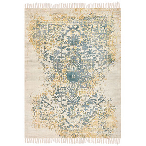 Tappeto viscosa giallo e verde 160 x 230 cm orientale invecchiato soggiorno camera da letto