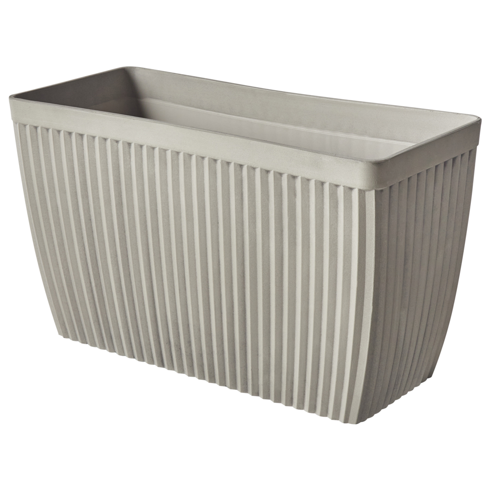 Vaso da fiori rettangolare in poliresina beige 73 x 32 cm stile interno ed esterno