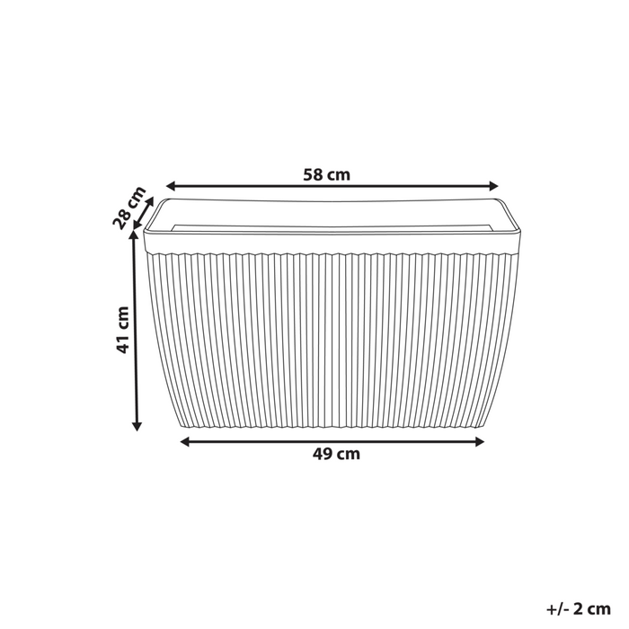 Vaso rettangolare di pietre miste in poliresina beige 58 x 28 cm interni ed esterni