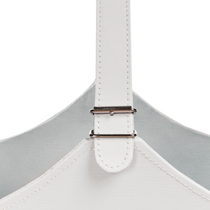 Cestino portaoggetti in ecopelle grigio chiaro fatto a mano con maniglie Portariviste tradizionale Design Rustico